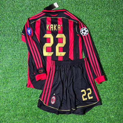Kaká Leite AC Milan 2006/07 Retro Long Sleeve Kids Football Jersey Collection