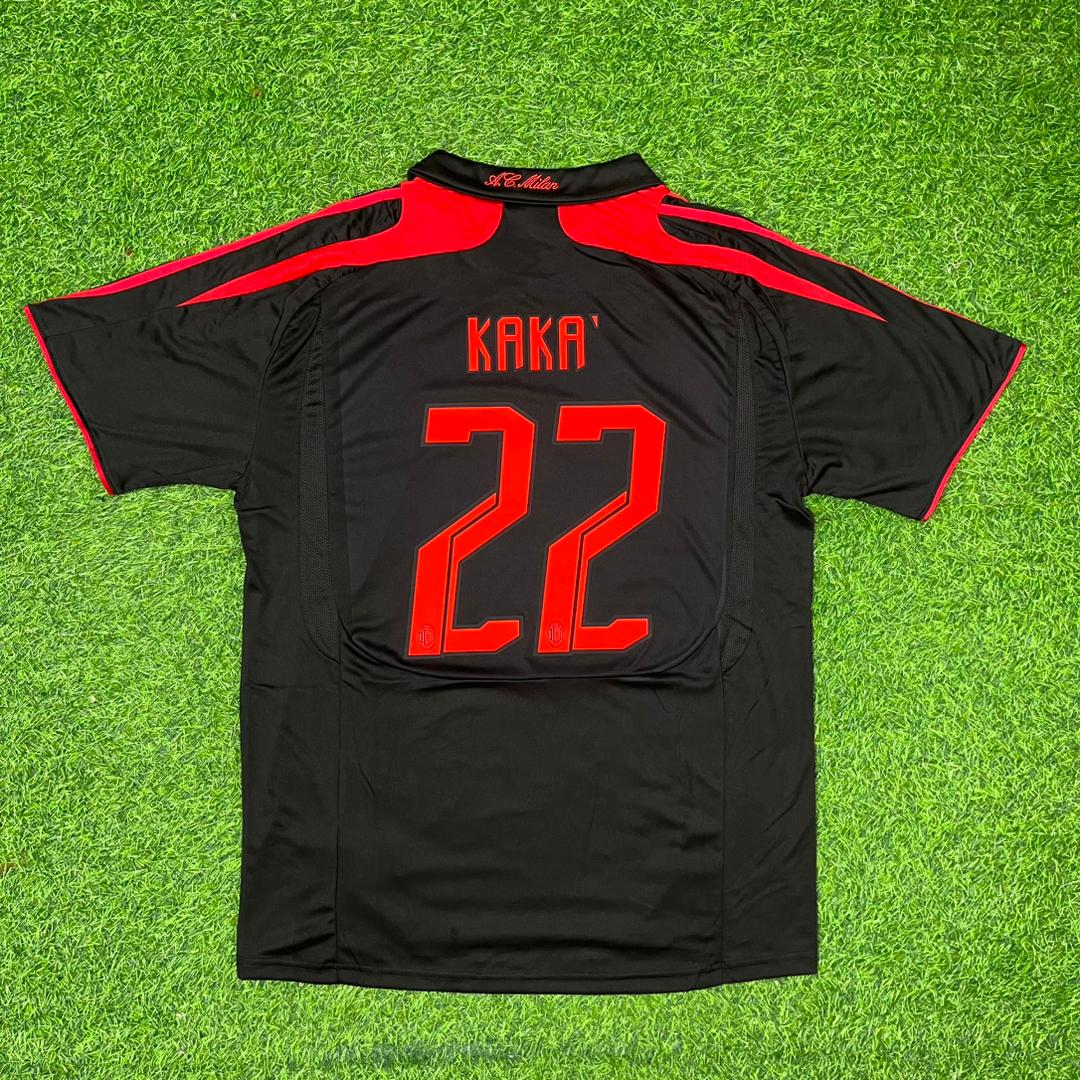 Kaka Leite AC Milan 2007-2008 Black Retro Third Football Jersey Kit