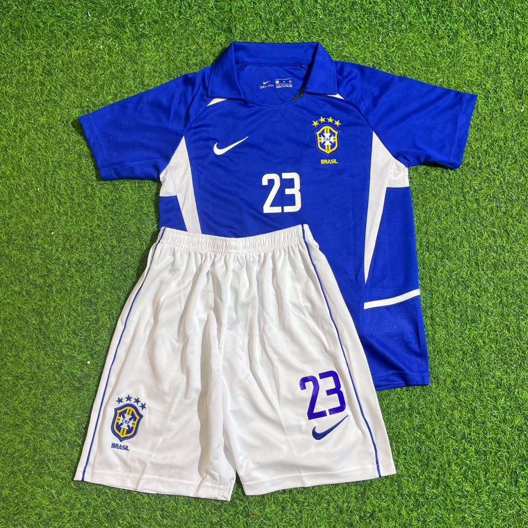 Kaka Leite Brazil 2002 World Cup Away – for – | KinderTrikot | Enfant Kids Football Jersey
