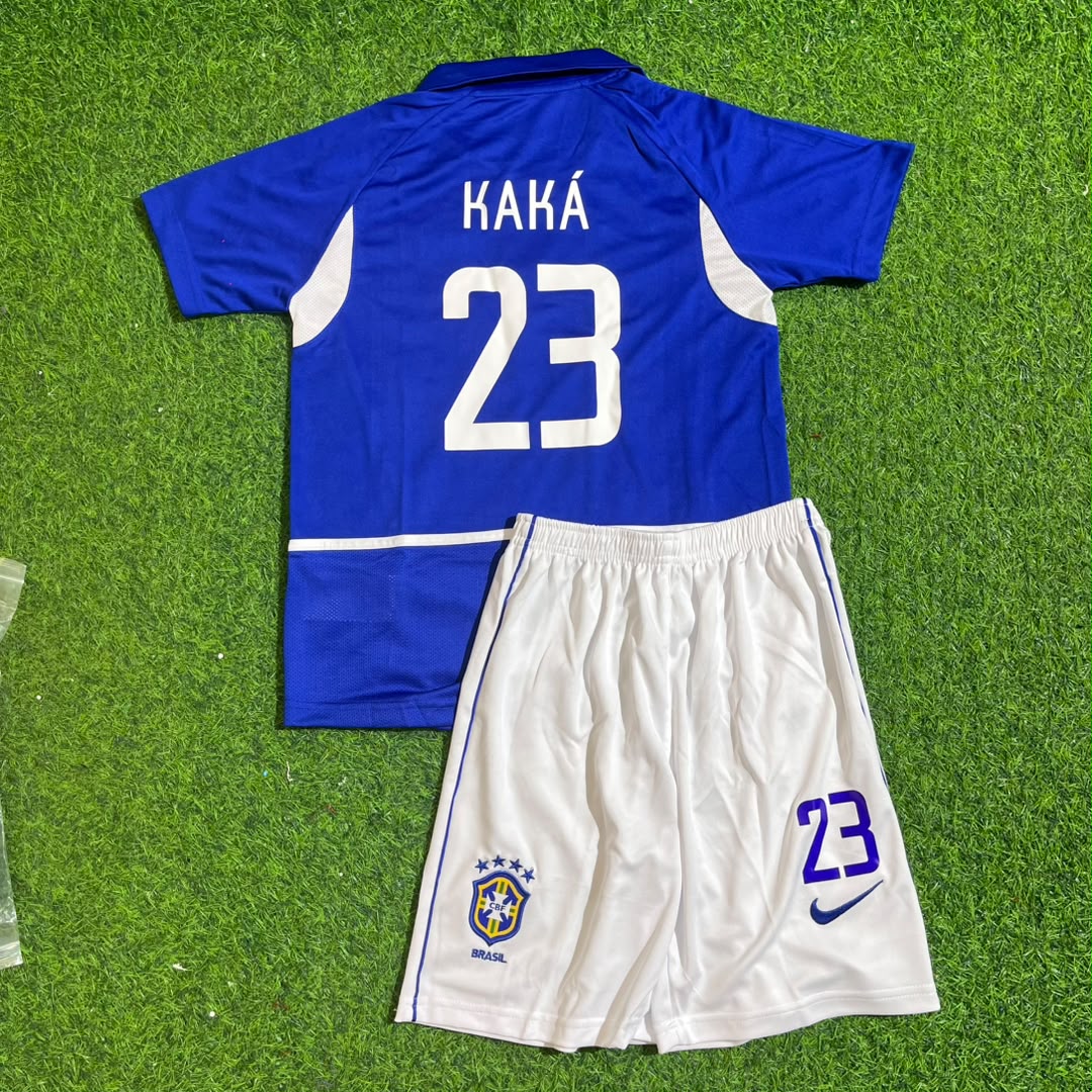 Kaka Leite Brazil 2002 World Cup Away – for – | KinderTrikot | Enfant Kids Football Jersey