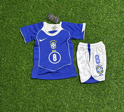 Kaká Leite Brazil 2004 Blue Retro Football Jersey Collection