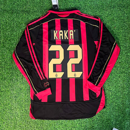 Kaka Leite Milan 2006 2007 Retro Long Sleeve Football Jersey Kit
