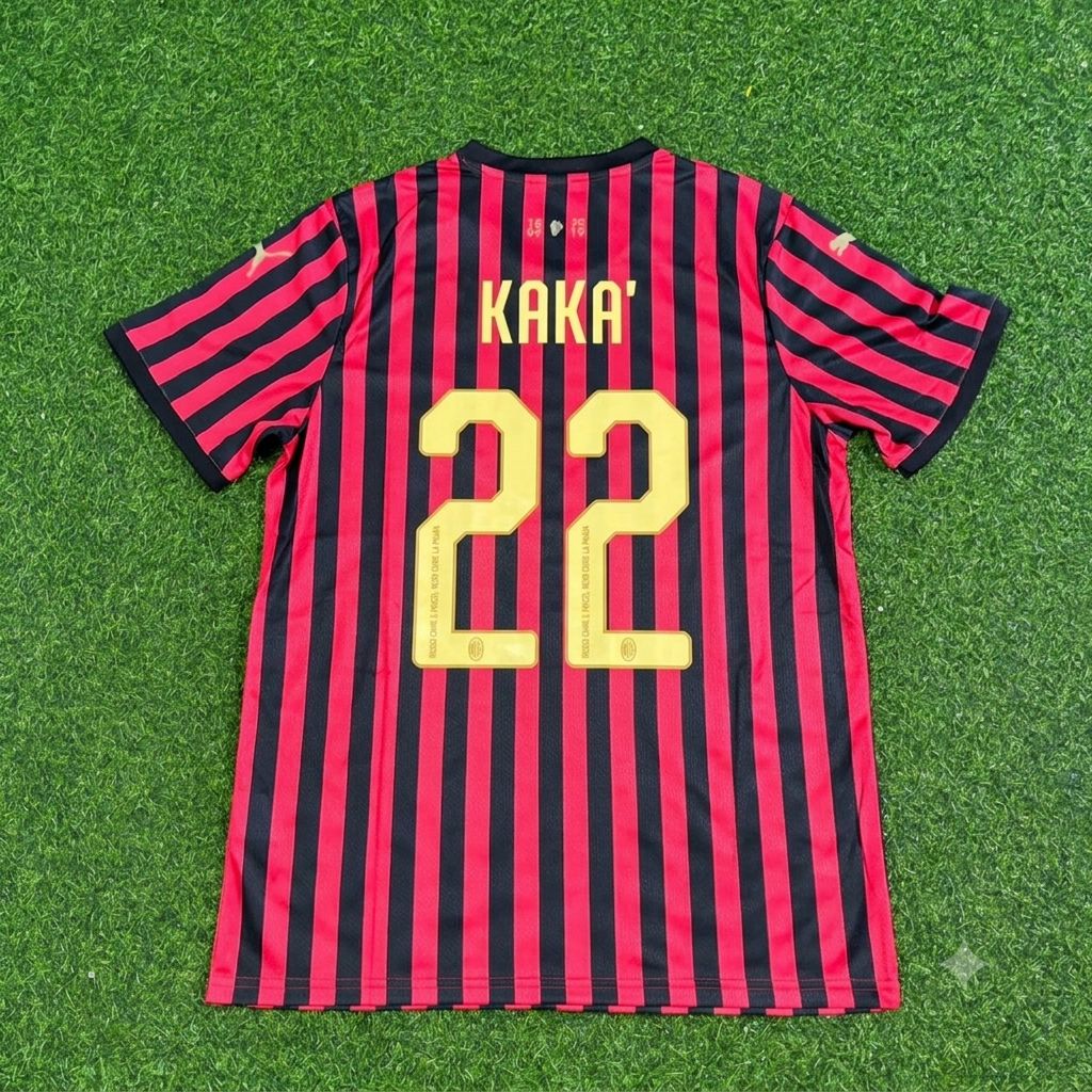 Kaka Leite AC Milan 120th Anniversary Special Golden Retro Football Jersey Kit