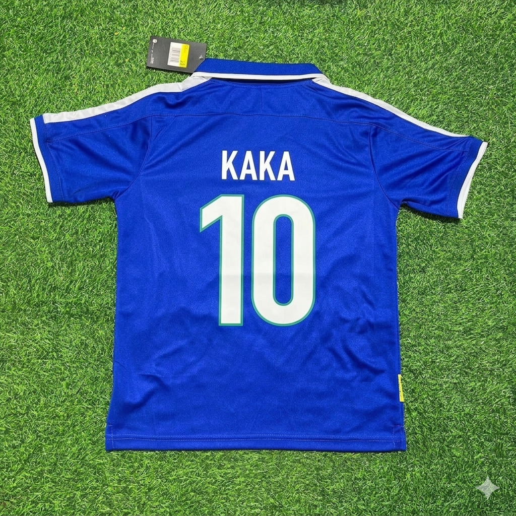 Kaka Leite Brazil Blue Retro Football Jersey Kit