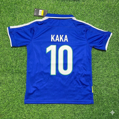 Kaka Leite Brazil Blue Retro Football Jersey Kit