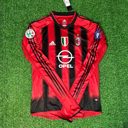 Clarence Seedorf 20 Milan 2003/2004 Red & Black Home Retro Football Jersey Kit