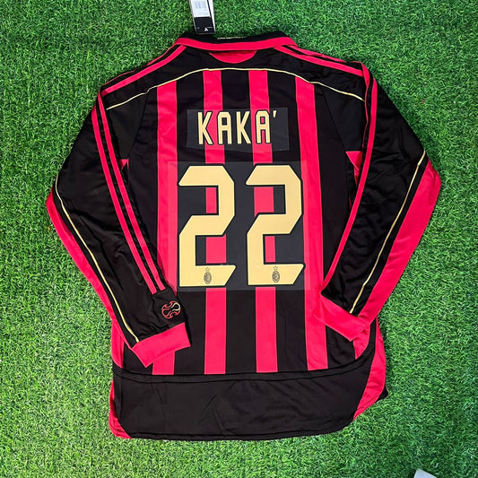 Milan Kaka Leite 2006 2007 Retro Long Sleeve Jersey Maillot Trikot Maglia Soccer Kit