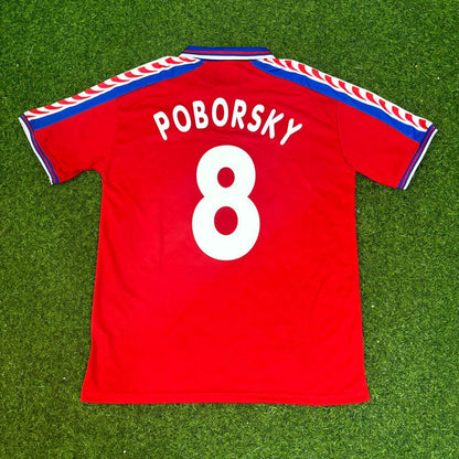 Czech Republic EURO 1996 Karel Poborský #8 Czechia Retro Football Jersey