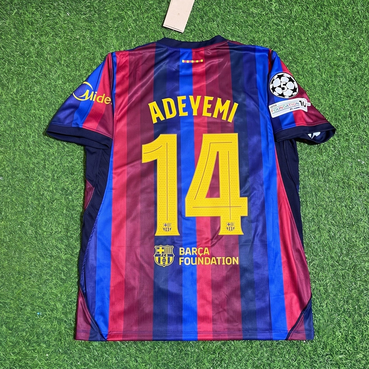 Karim Adeyemi #14 Barcelona 2027 Champions League Patch Home Football Jersey