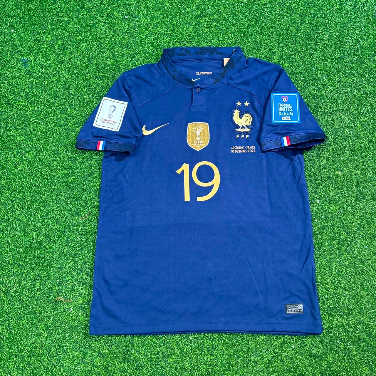 France World Cup 2022 Karim Benzema Final Retro Football Jersey