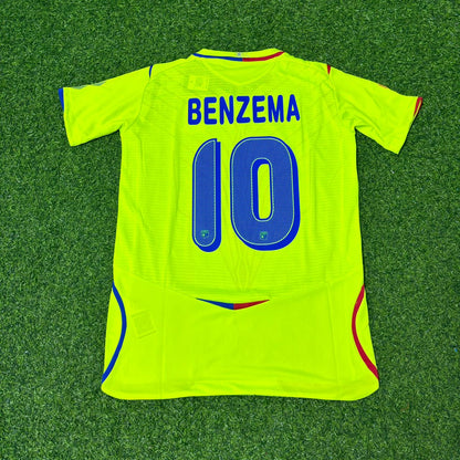 Karim Benzema Olympique Lyon 2008-2009 Yellow Green Football Jersey Kit