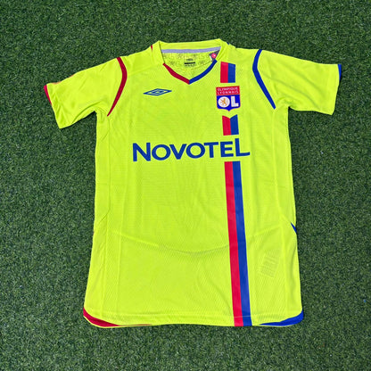 Karim Benzema Olympique Lyon 2008-2009 Yellow Green Football Jersey Kit