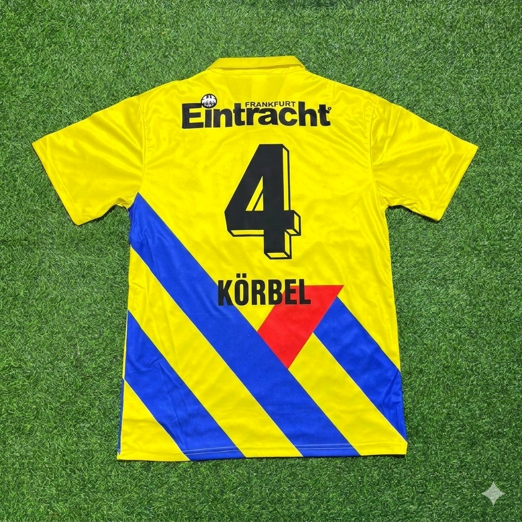 Karl-Heinz Körbel Eintracht Frankfurt Retro Yellow Football Jersey Kit