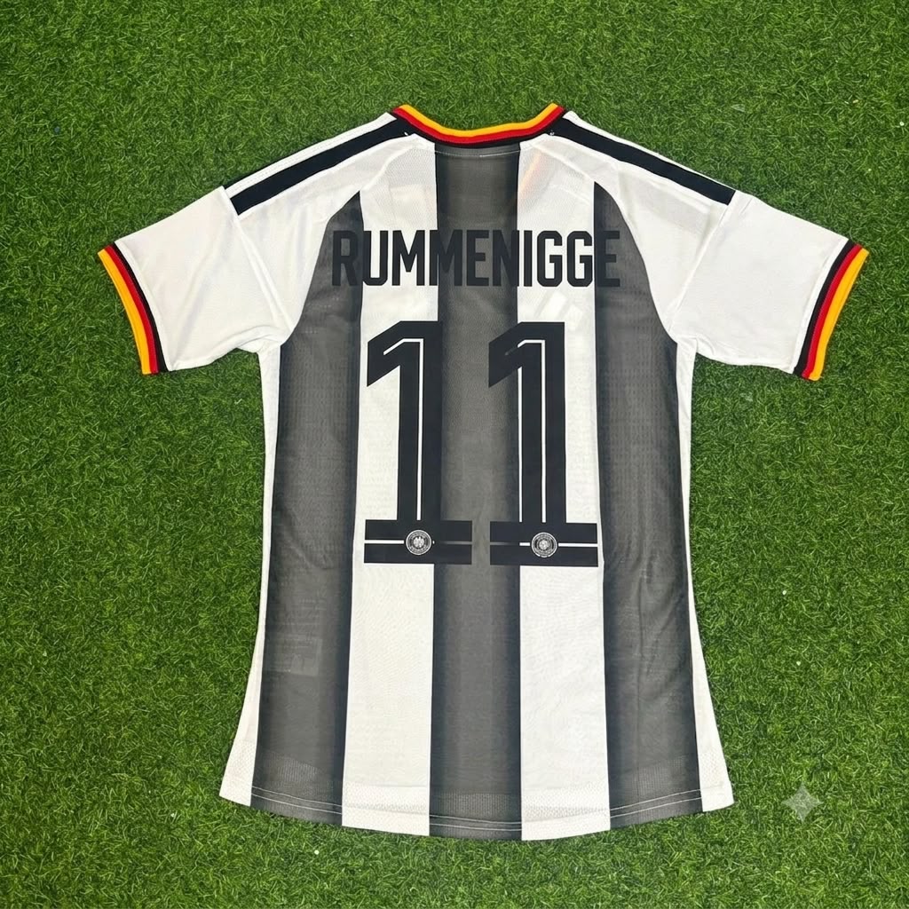 Karl Heinz Rummenigge Germany Stripe Special Edition Black White Football Jersey
