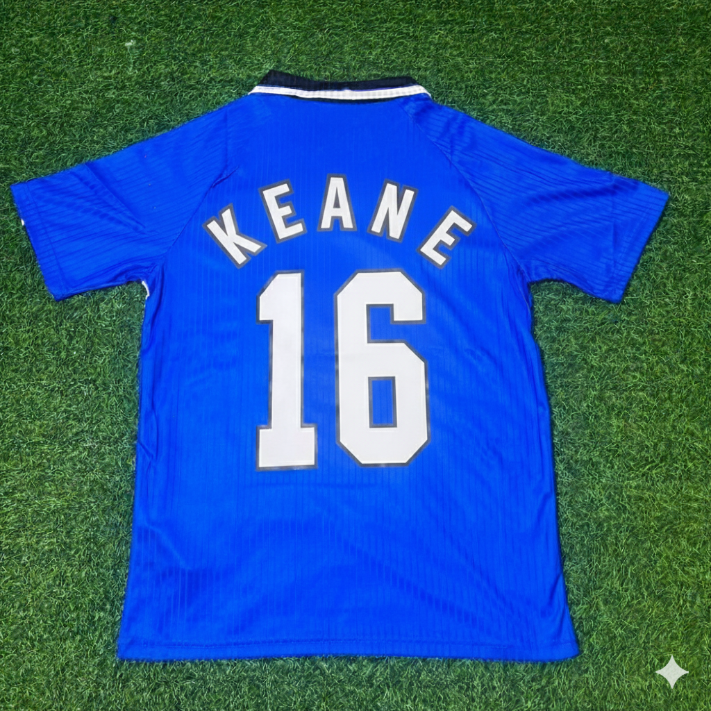 Roy Keane Manchester United 1996/1997 Blue Retro Football Jersey Kit