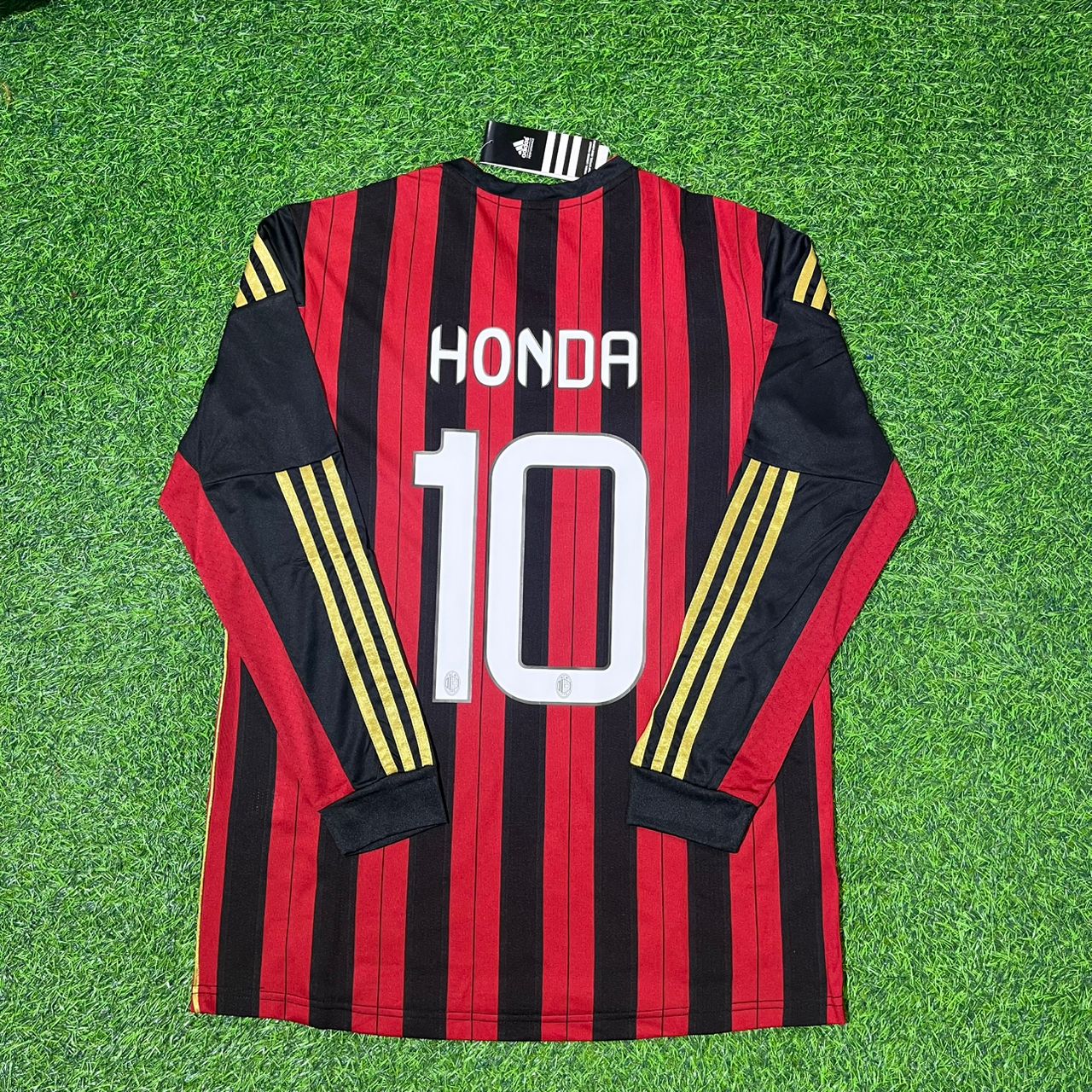 Keisuke Honda AC Milan 2013/14 Long Sleeve Home Retro Football Jersey Collection