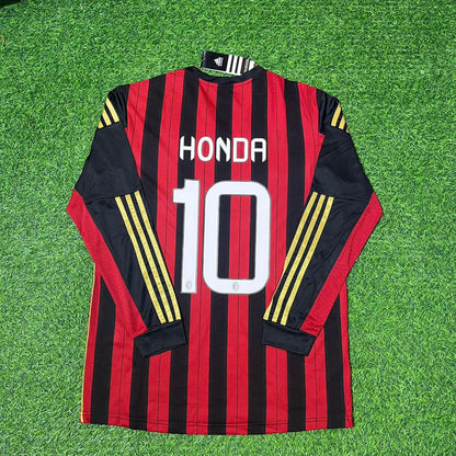Keisuke Honda AC Milan 2013/14 Long Sleeve Home Retro Football Jersey Collection
