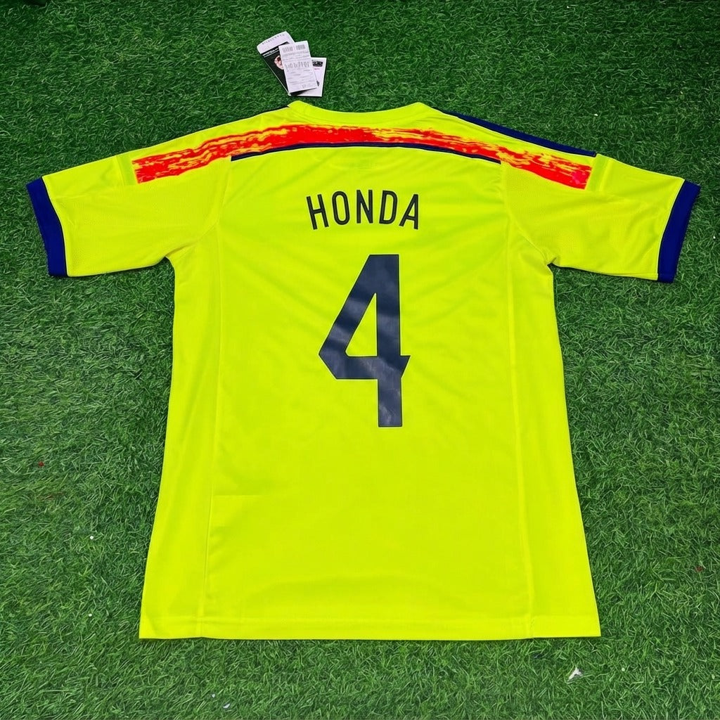 Keisuke Honda Japan 2014 World Cup Yellow Away Retro Football Jersey