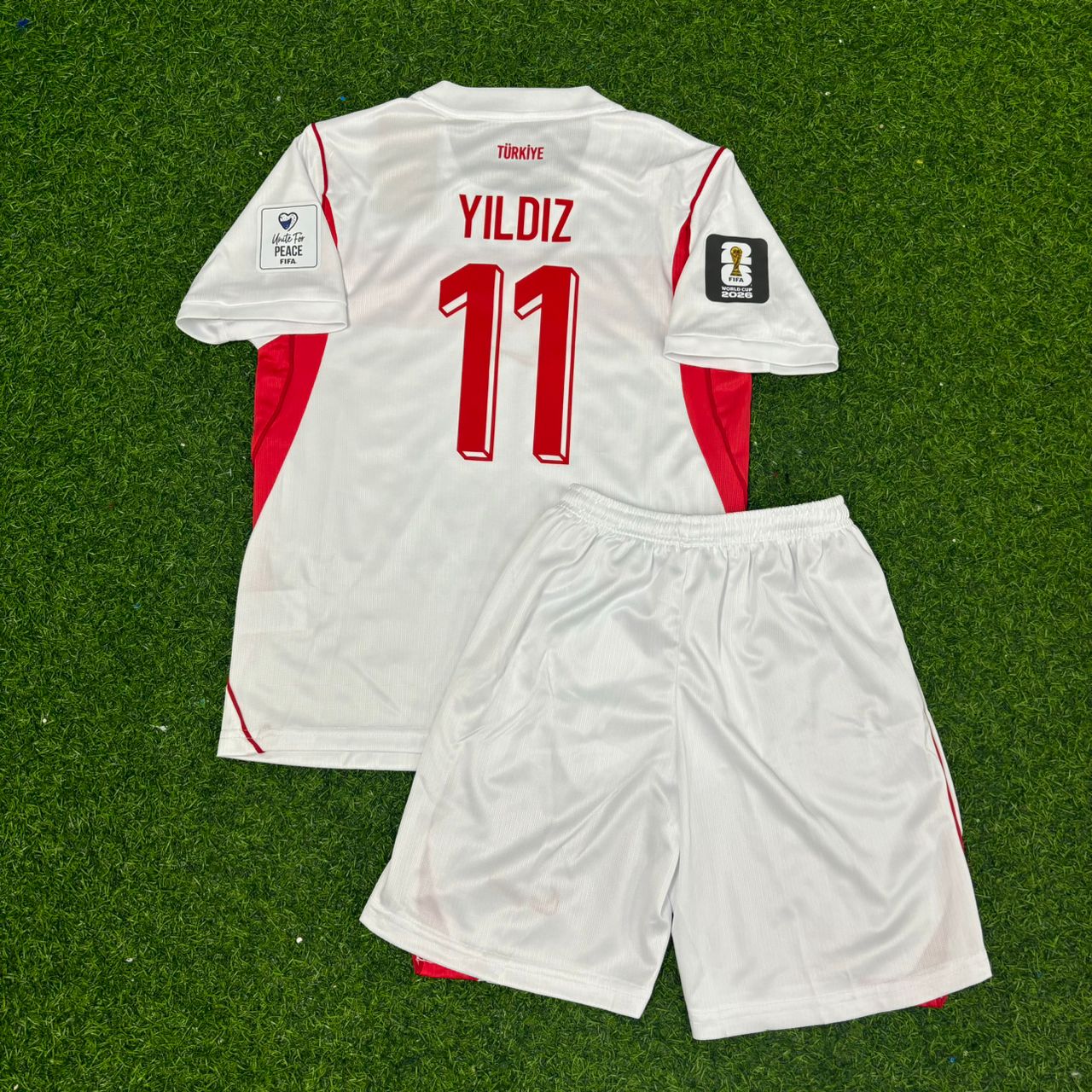 Kenan Yıldız #11 Turkey Türkiye 2026 World Cup Away White KIDS Football Jersey