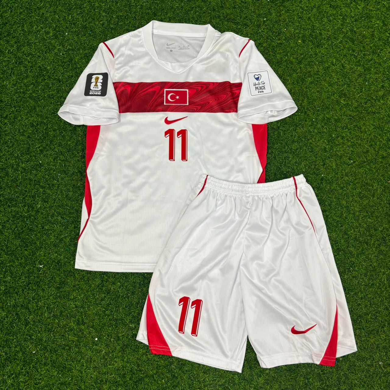 Kenan Yıldız #11 Turkey Türkiye 2026 World Cup Away White KIDS Football Jersey