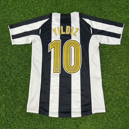 Kenan Yıldız #10 Juventus Black White Home Retro Football Jersey