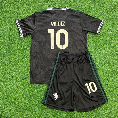 Kenan Yıldız Juventus 2026 Black Kids Football Jersey Kit