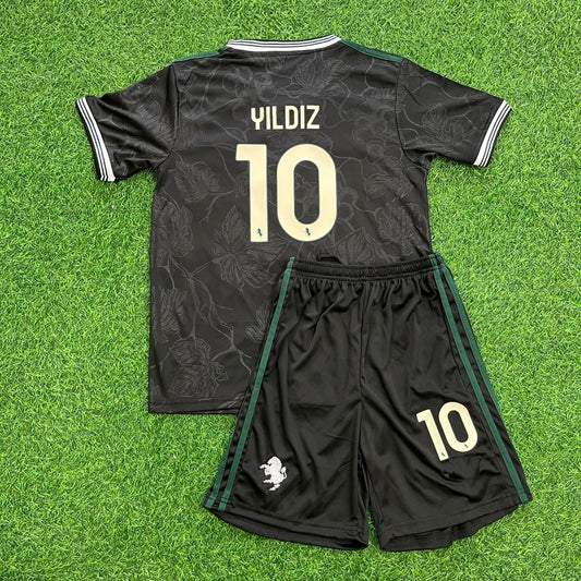 Kenan Yıldız Juventus 2026 Black Kids Football Jersey Kit
