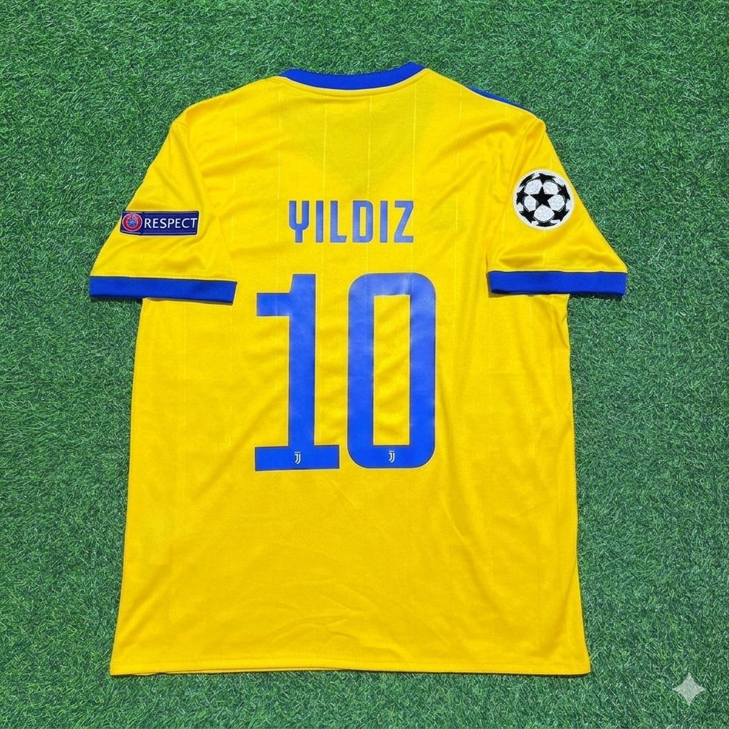 Kenan Yildiz Juventus Yellow Retro Football Jersey Kit