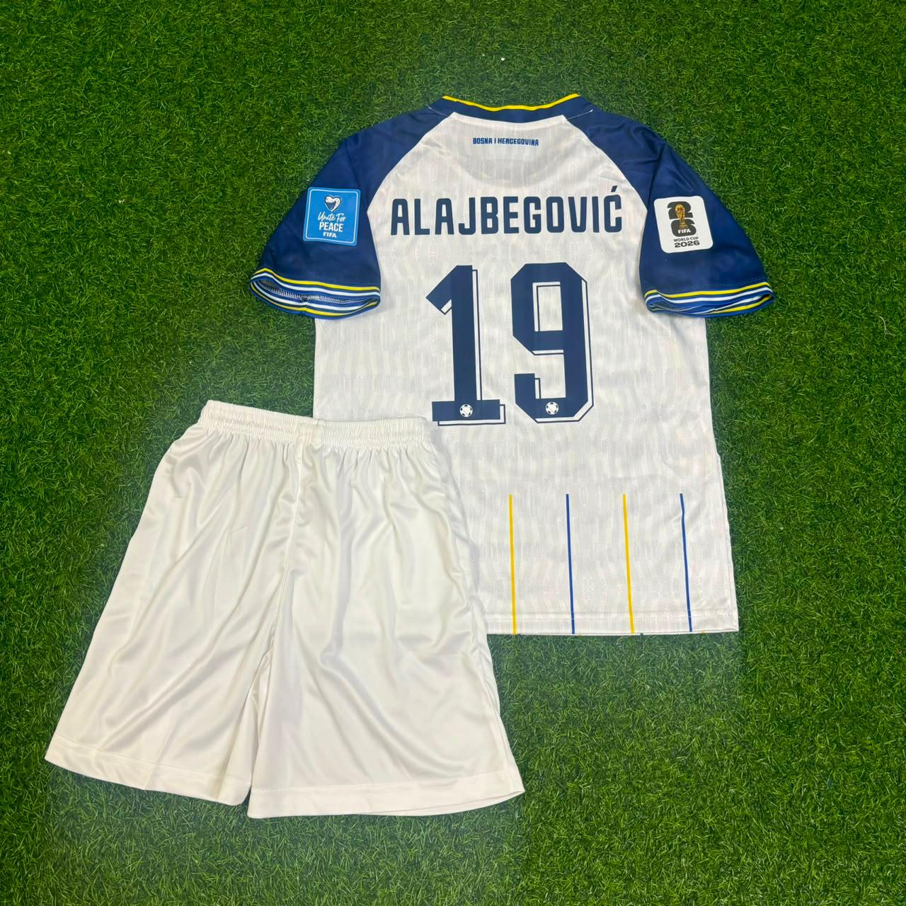 Bosnia and Herzegovina World Cup 2026 Kerim Alajbegović White Kids Kit Football Jersey