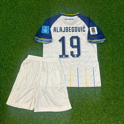 Bosnia and Herzegovina World Cup 2026 Kerim Alajbegović White Kids Kit Football Jersey