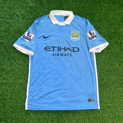 Kevin De Bruyne Manchester City 2015/2016 Home Retro Football Jersey Kit
