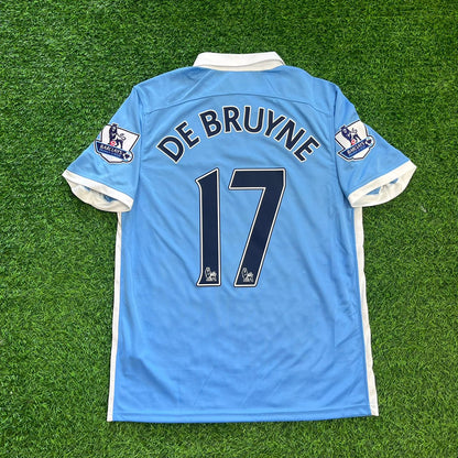 Kevin De Bruyne Manchester City 2015/2016 Home Retro Football Jersey Kit