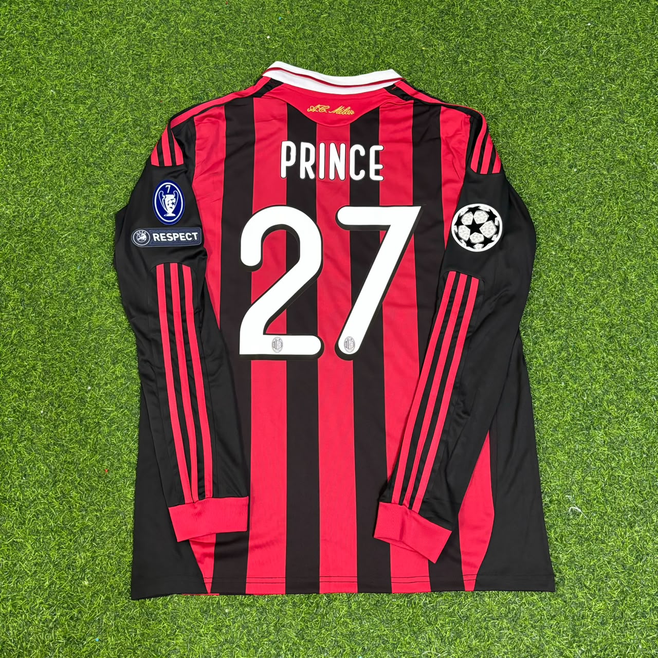 Kevin-Prince Boateng Milan 2009 2011 Retro Long Sleeve Football Jersey