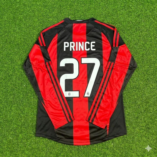 Kevin-Prince Boateng AC Milan 2010-2011 Home Log Sleeve Retro Football Jersey Kit