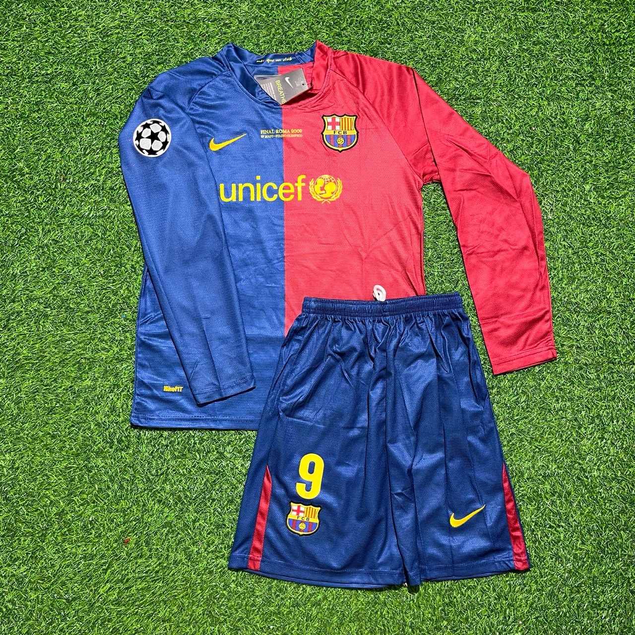 Samuel Eto'o #9 Barcelona 2009 Champions League Final Kids Retro Football Jersey