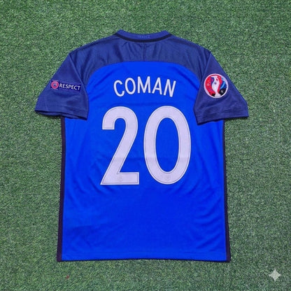 France EURO 2016 Kingsley Coman #20 Home Retro Football Jersey