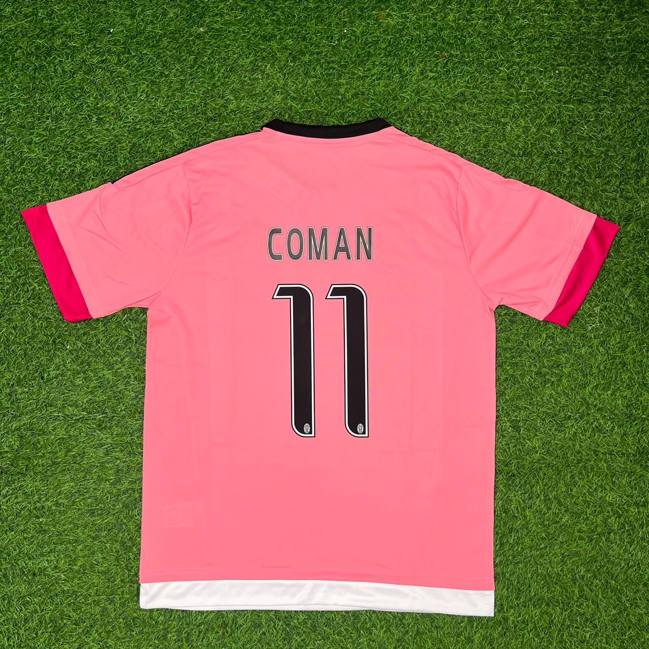Kingsley Coman Juventus Pink Retro Football Jersey Kit