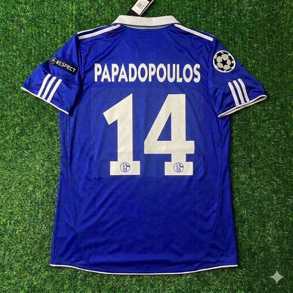 Avraam Papadopulos 14- Schalke 04 Season 2010/11 Retro Champions League Football Jersey