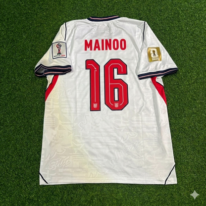 Kobbie Mainoo #16 England 2026 World Cup Home White Football Jersey