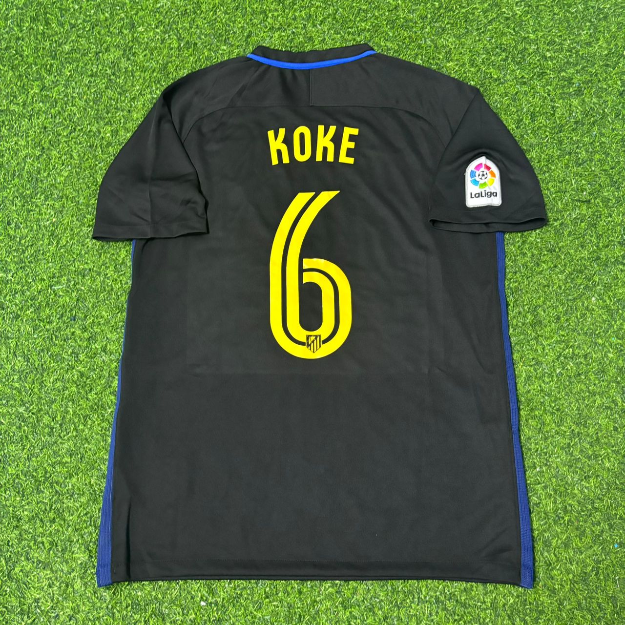 Koke 6 Atletico Madrid 2016/17 Black Away Retro Football Jersey Kit