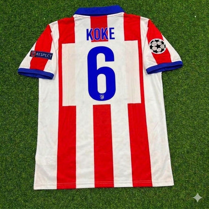 Koke 6- Atlético Madrid 2014 Champions League Final Retro Football Jersey Kit