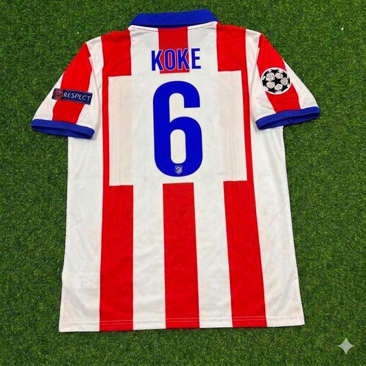 Koke 6- Atlético Madrid 2014 Champions League Final Retro Football Jersey Kit