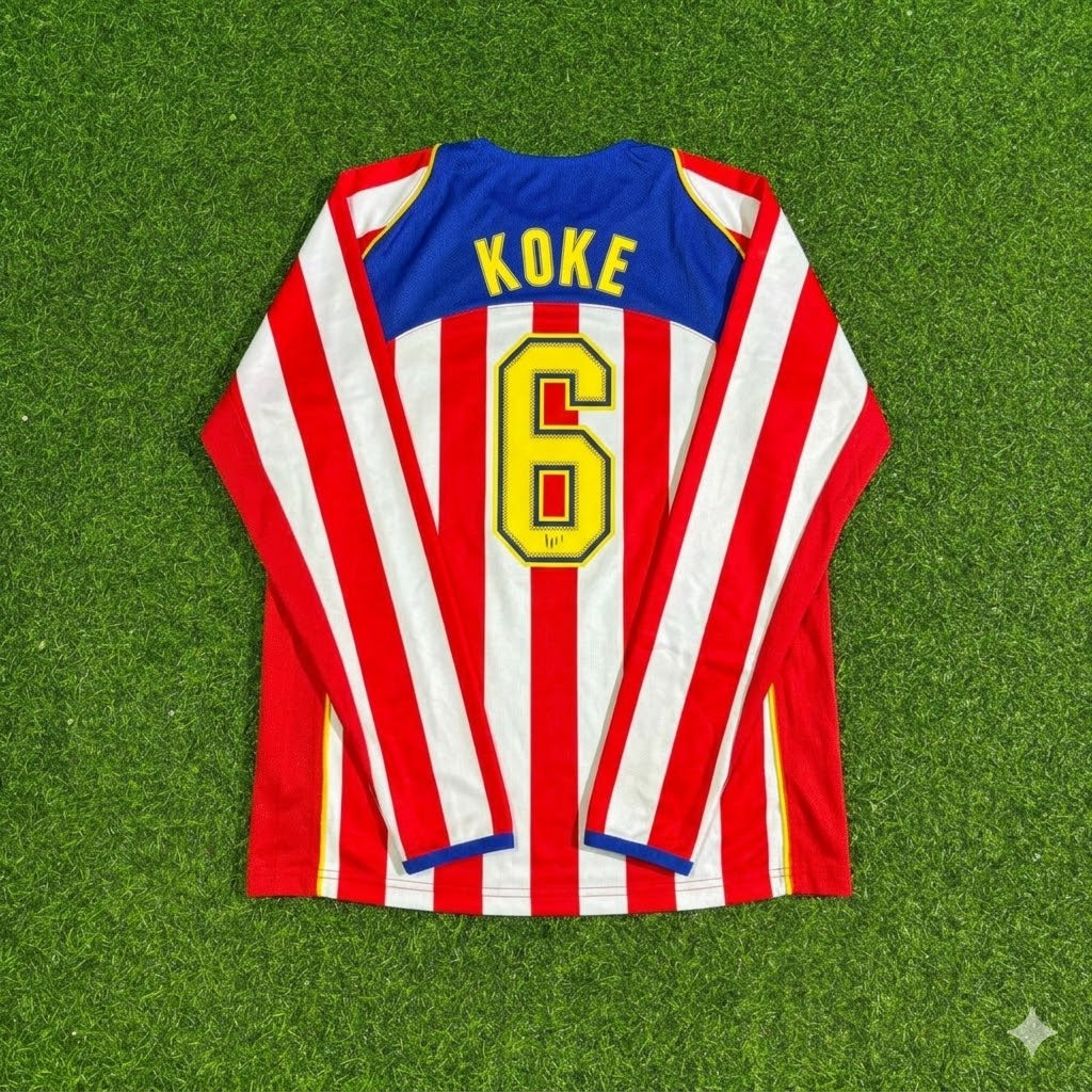 Koke #6 Atlético Madrid Spider-Man Long Sleeve Retro Football Jersey Kit
