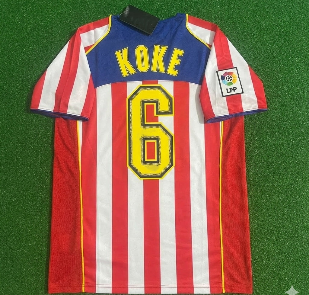 Koke #6 Atletico Madrid SpiderMan Retro Football Jersey Kit Edition 2
