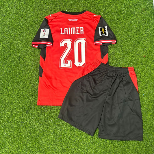 Austria World Cup 2026 Konrad Laimer #20 Kids Football Jersey