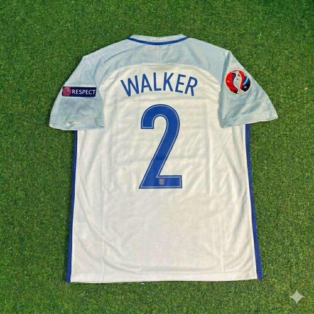 Kyle Walker #2 England Euro 2016 Home Retro Jersey