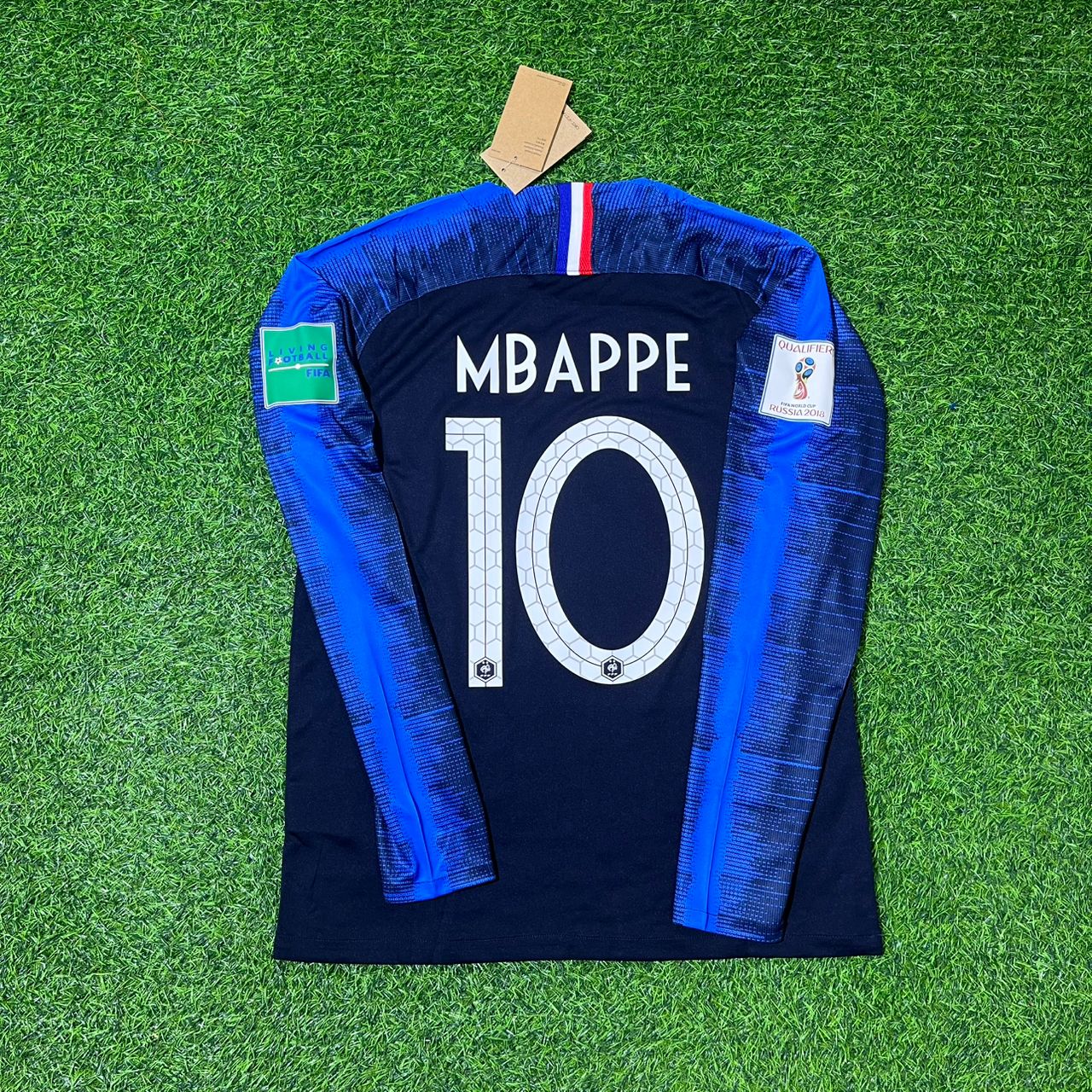 France World Cup 2018 Kylian Mbappé Final Long Sleeve Retro Football Jersey Kit