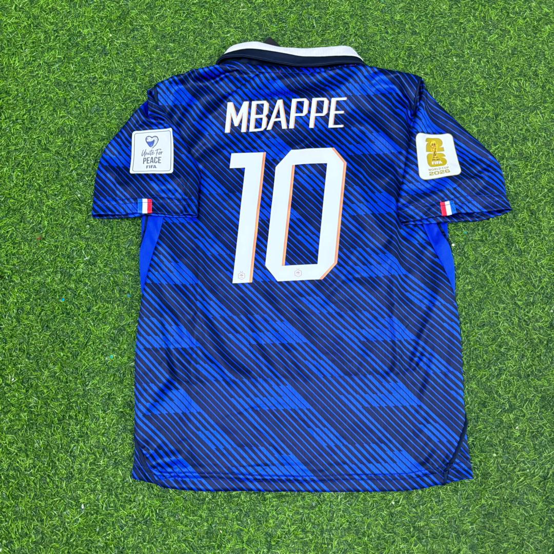 France World Cup 2026 Kylian Mbappé Blue Kids Football Jersey