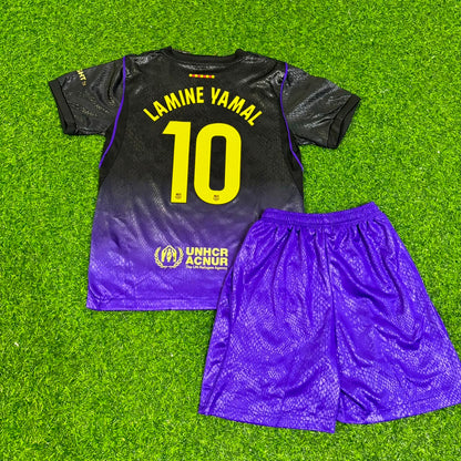 Lamine Yamal #10 Barcelona Away Kids Football Jersey
