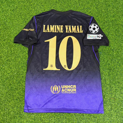 Lamine Yamal #10 Barcelona 2027 Champions League Patch Away Football Jersey